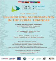 Coral Triangle Initiative on Coral Reefs Fisheries and Food Security World Parks Congress Flyer CTI-CFF (small)